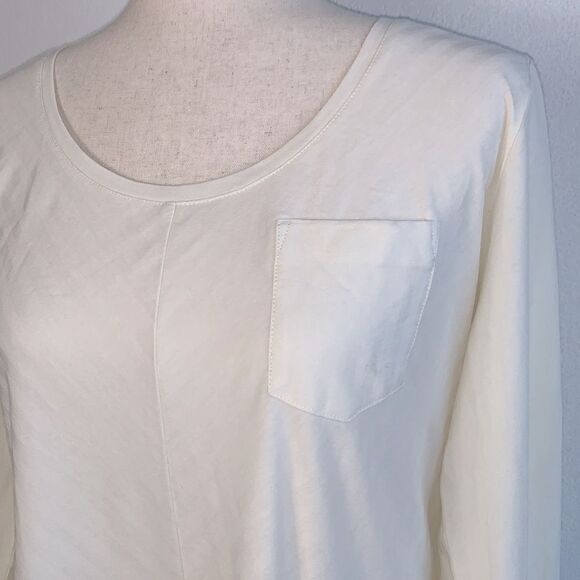 NWT Woolrich Meadow Forks 100% Cotton Long Sleeve Top Ivory Sz L - Picture 2 of 9